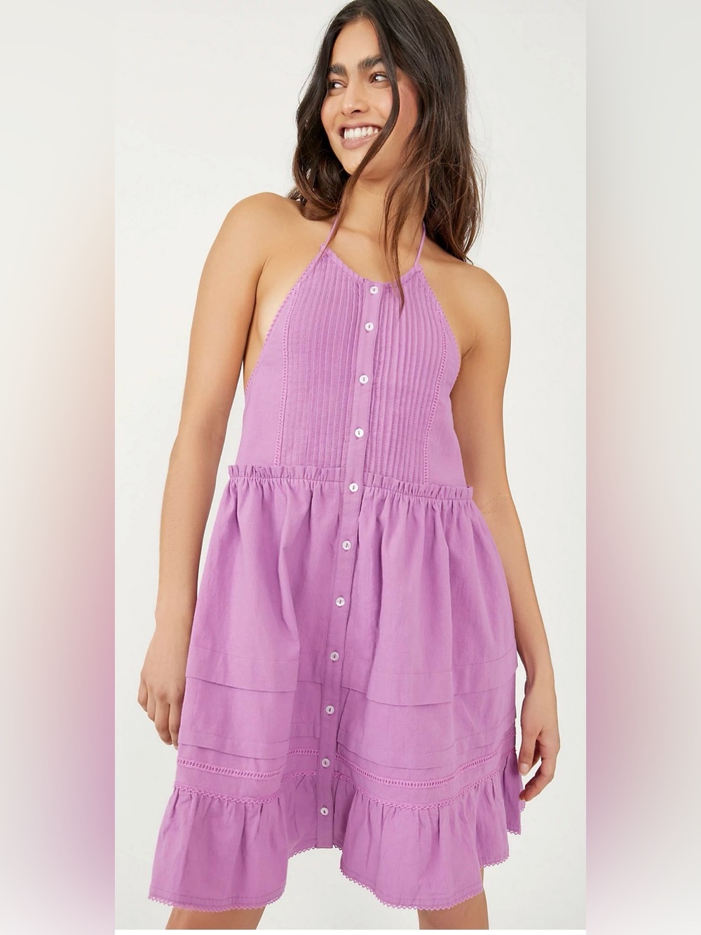 Free People Lavender Purple Backless Halter Sundress